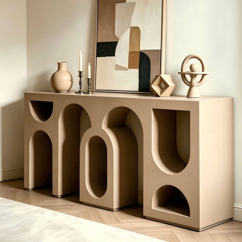Console moderne et simple, H 35,4 po x l 70,9 po x P 15,7 po, Tanné, Tanné, Tanné