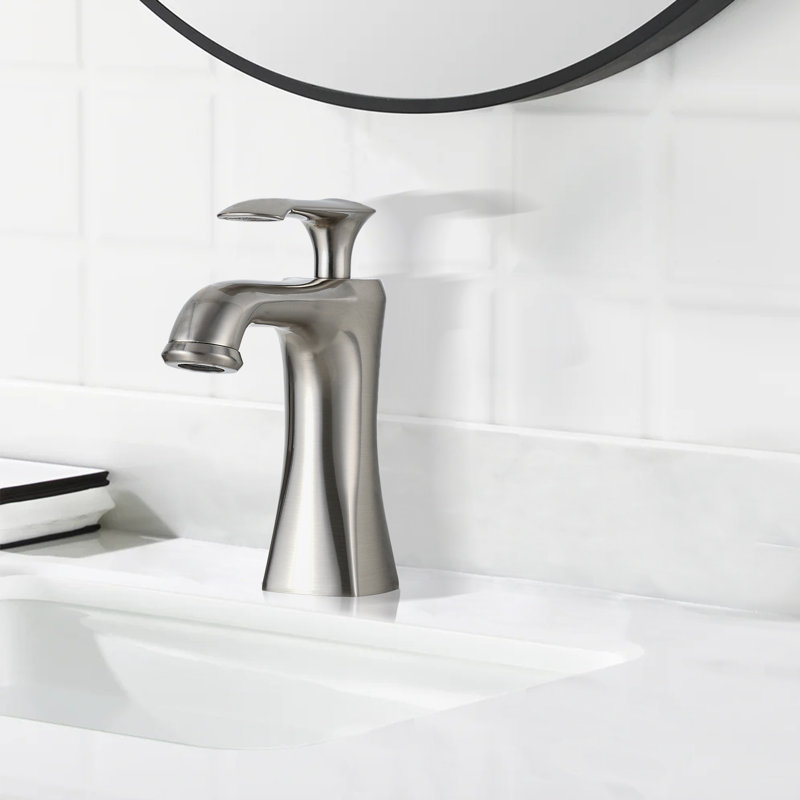 Robinet de salle de bain monocommande et monocorps, Nickel brossé