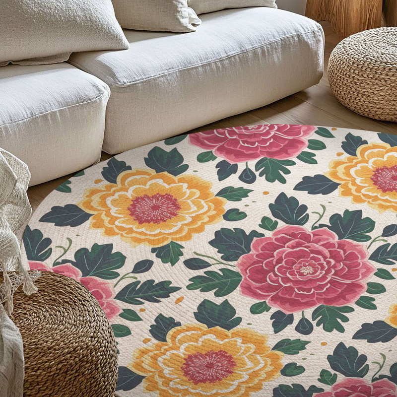 Tapis tressé Garden Whispers, Rond 5 pi
