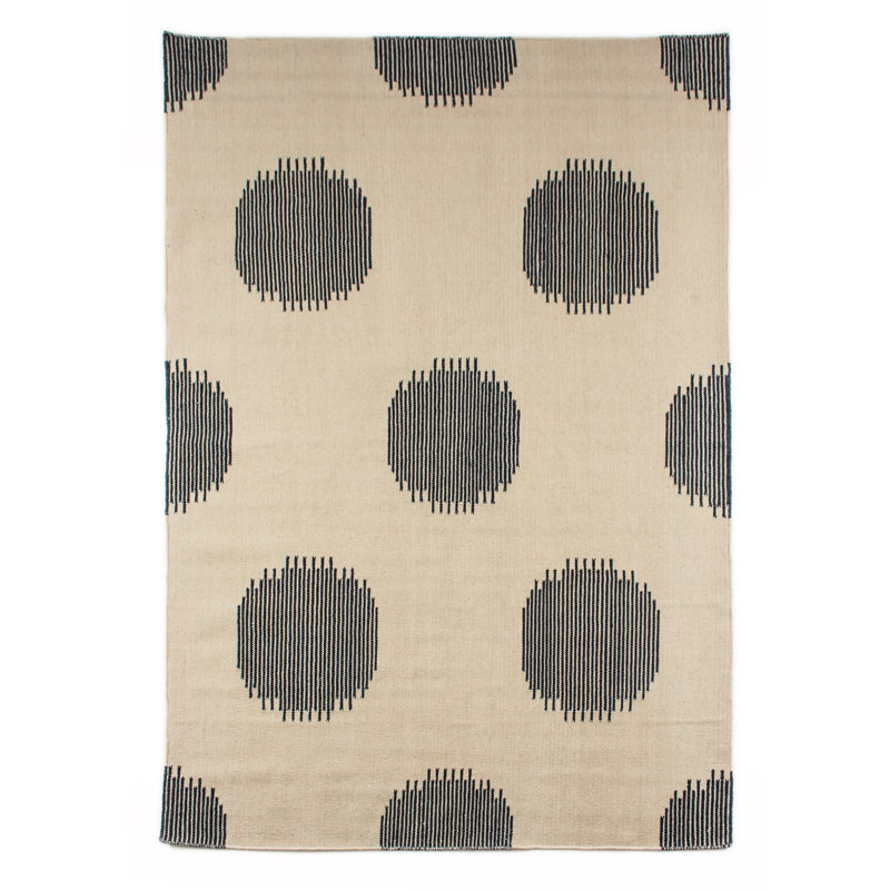 Trainor Polka Dots Hand Woven Area Rug, Rectangle 160 x 230cm