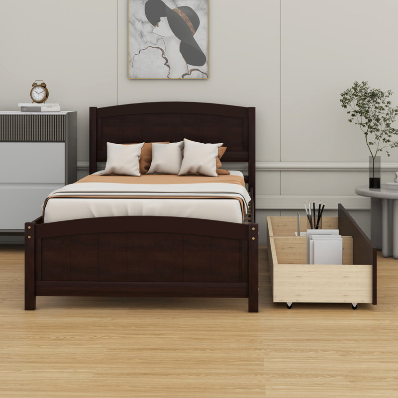 Platform Bed With Drawers, Espresso