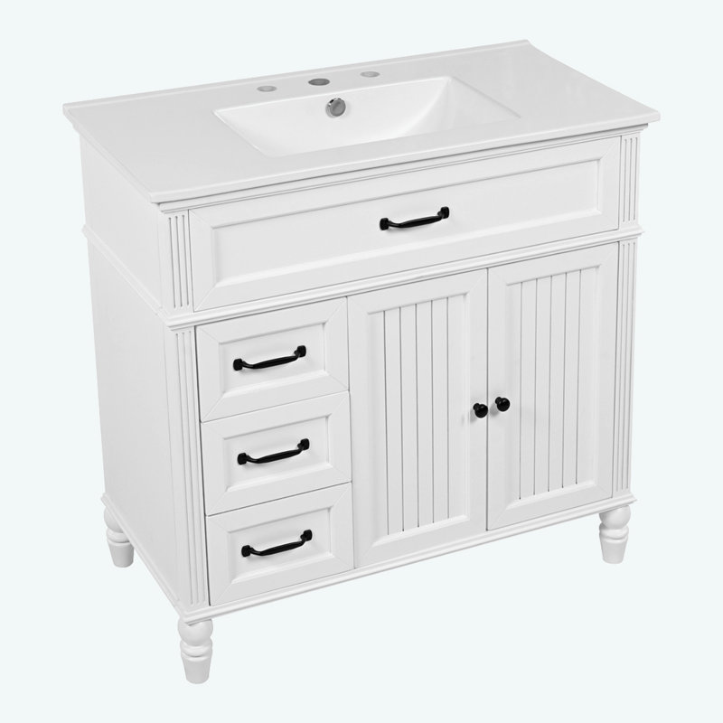 Meuble-lavabo 36 po avec lavabo, Blanc