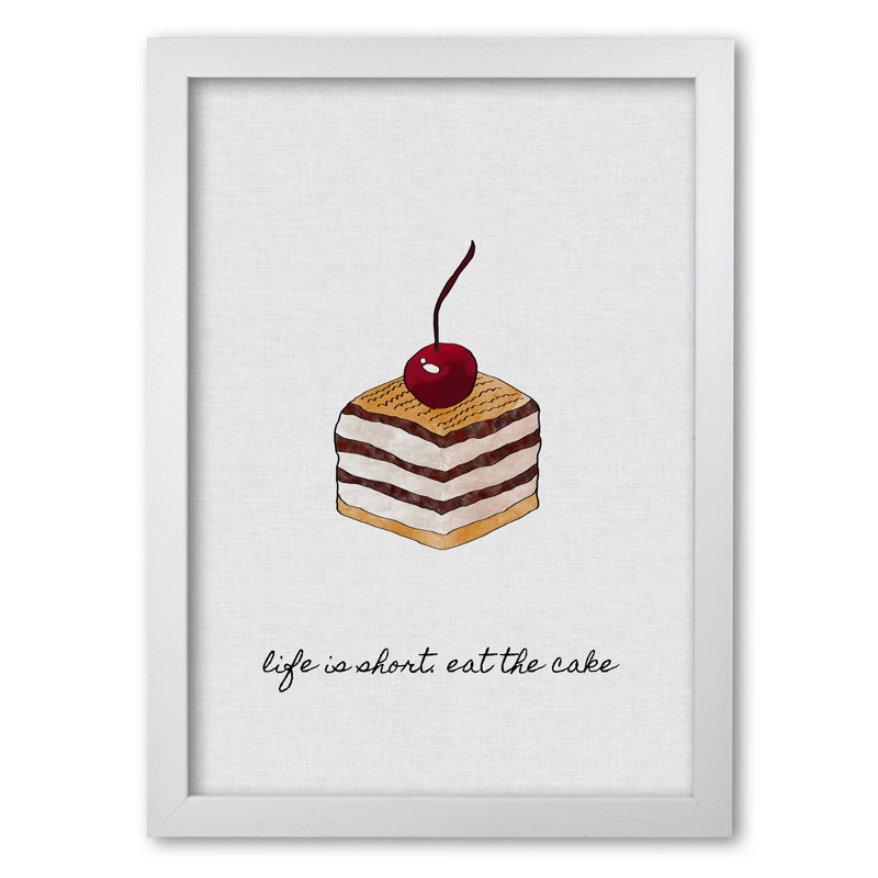 Life Is Short - Print, 42 cm H x 30 cm W x 5 cm D, White Grain Frame