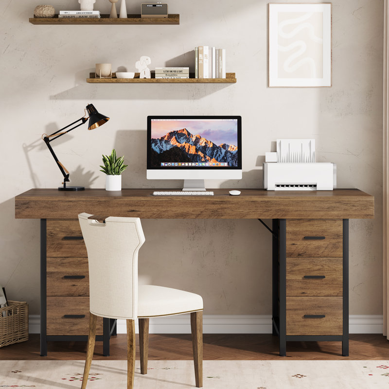 Bureau d'ordinateur 63 pouces avec 6 tiroirs 63 pouces