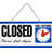 Fixturedisplays® Window Sign Reversible Open Sign Closed Sign Door Sign Suction Cup & Chain 19533