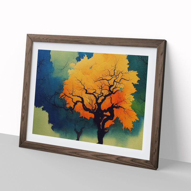 A Beauteous Tree - Single Picture Frame Print, 46cm H x 64cm W x 2cm D, Walnut Framed