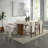 Oval Dining Table, Travertine Top & Dark Oak