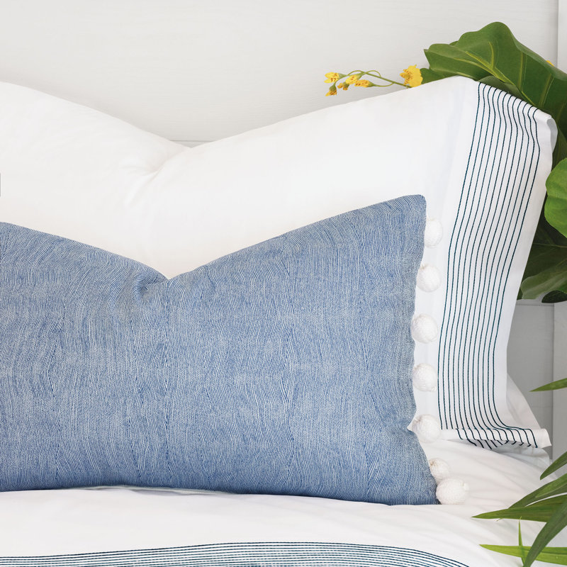 Marsden Fine Linen Sheet Set, California King, White/Blue