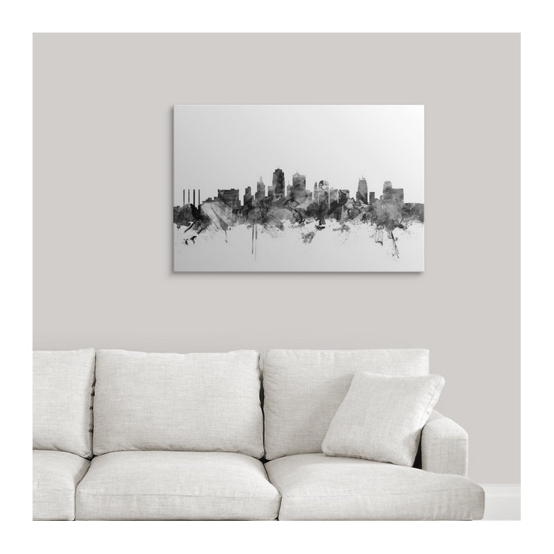 «Kansas City Skyline» par Francy, impression, H 16 po x l 24 po x P 1,5 po, Toile