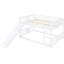Lit double superposé avec glissade en blanc - Centre de table élégant et fonctionnel, mobilier polyvalent