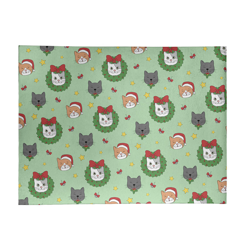 Tapis vert/rouge/gris zone fait main, Rectangle 5 pi x 7 pi