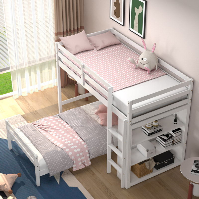 Emeteria Kids Twin Over Twin Bunk Bed, White