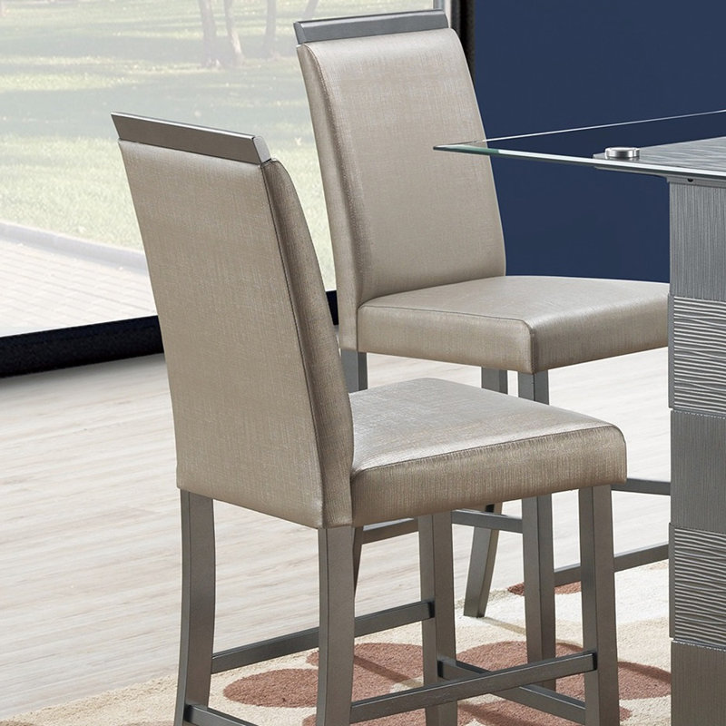 Chaise d'appoint rembourrée en tissu gris Eric