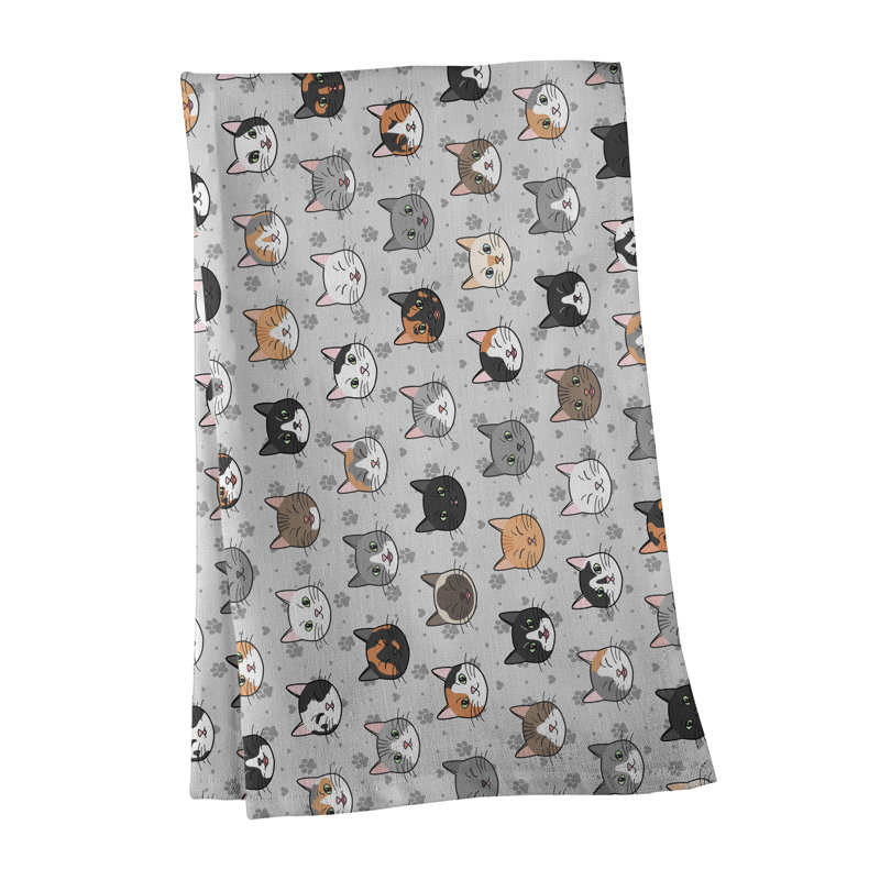 Tea Towel Kitchen Towel, Poly Twill, Gray