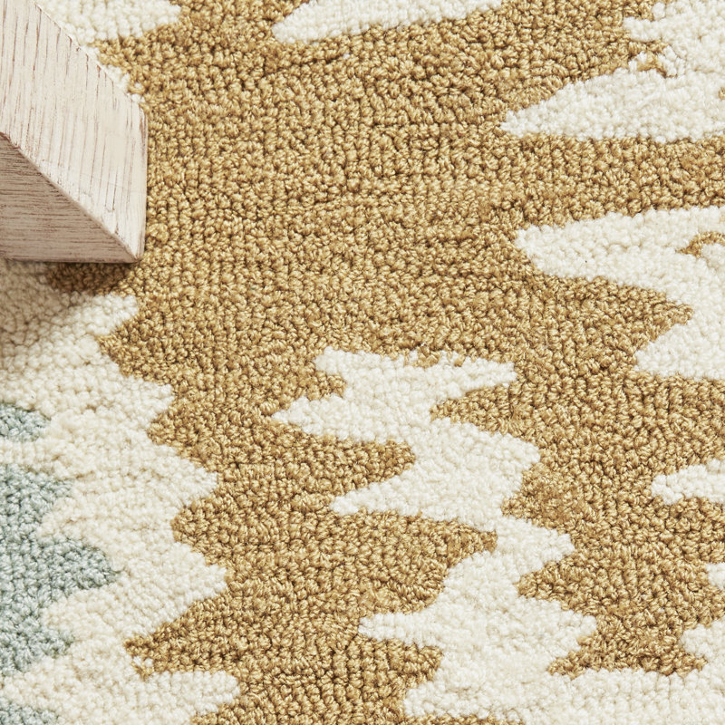Rutherford Hand-Tufted Beige/Blue Rug, Rectangle 6' x 9'