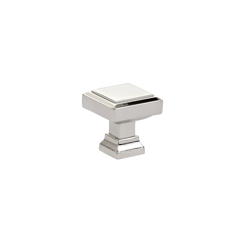 Poignée d'armoire carrée Emtek 1-1 / 4 po, H 1,25 po x l 1,25 po x P 1,25 po, Nickel poli