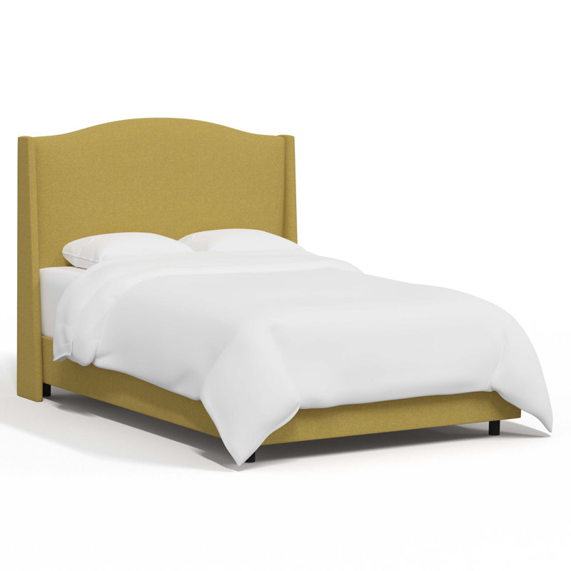 Claritha Upholstered Wingback Bed, Twin, Zuma Pumice Textured Linen