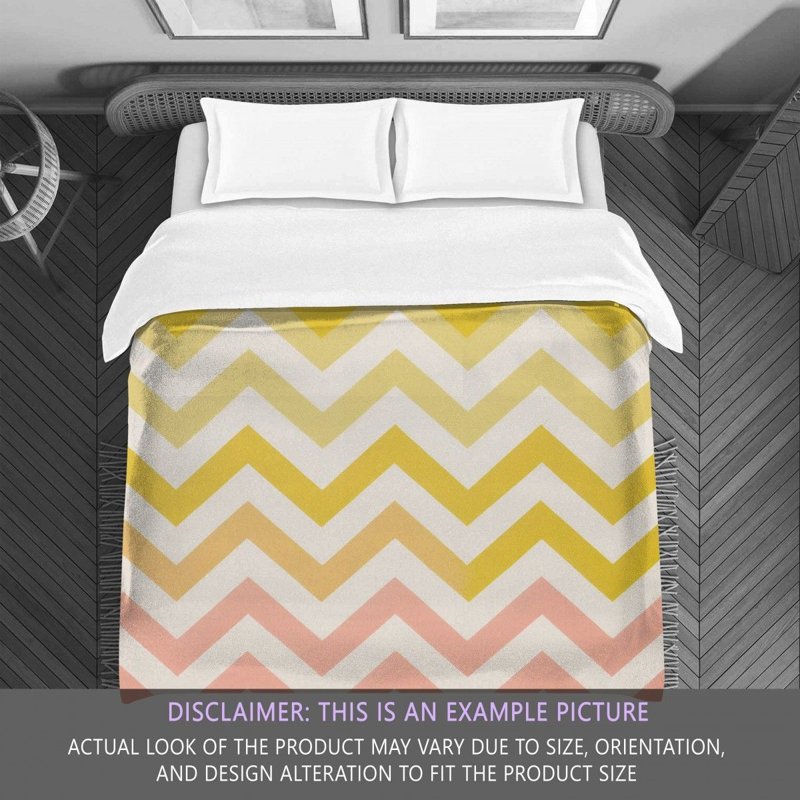 Chevron Comforter, King Comforter, Pink/Yellow