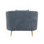 Chaise Nakendra avec coussin, chenille bleu cobalt