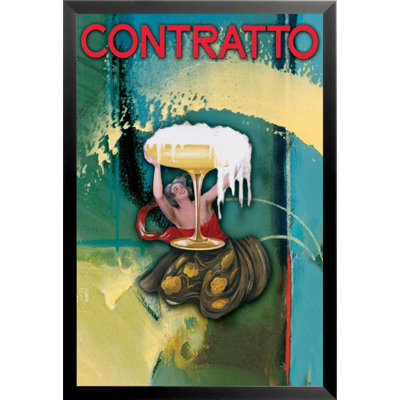 «Abstract Contratto Champagne Poster», impression encadrée