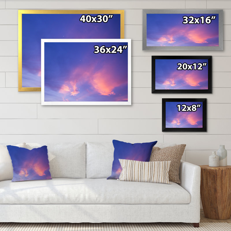 «Beach Sunrise With Dramatic Sky IV», reproduction sur toile, H 8 po x l 12 po x P 1 po, Cadre de coin blanc fermé