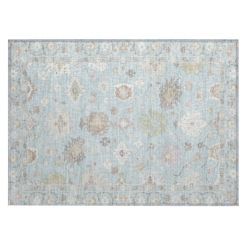 Machine Washable Indoor/Outdoor Chantille ACN2675 Global Rug, 1'8" x 2'6", Sky