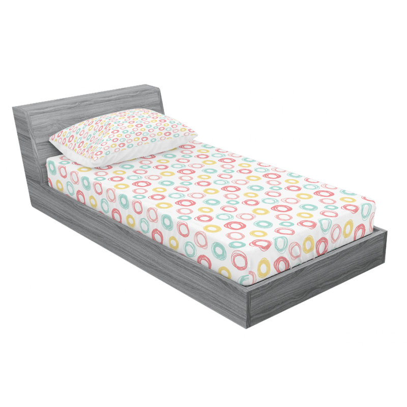 Microfiber Geometric Sheet Set, Twin XL Sheet Set with Fitted Sheet