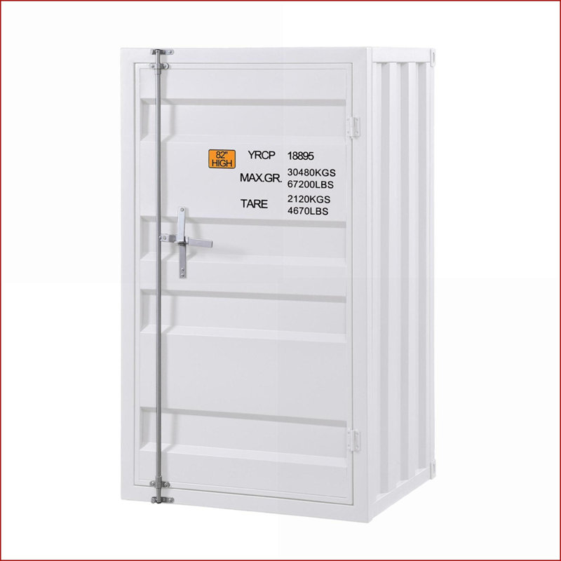 Commodes et amp; Armoires, commode industrielle en métal blanc avec tablettes réglables Verrou | Blanc | Métal