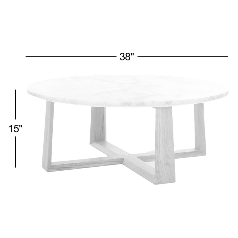 Baudelaire Marble Top Coffee Table, Natural, Brown