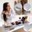 Foldable Bamboo Bathtub Caddy Tray, Adjustable Bath Tub Table With Wine Glass And Tablet Holder, Extending Sides (Gray)-1049666725