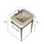 Lavabo de console de salle de bain cannelé avec cuve intégrée à surface solide, pieds en métal rétro et barre à serviettes-1966015440-1966015455