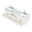 Meuble-lavabo double blanc 80 po X P 22 po D, dessus en marbre de Carrare, ensemble de robinet et Miroirs-118024529