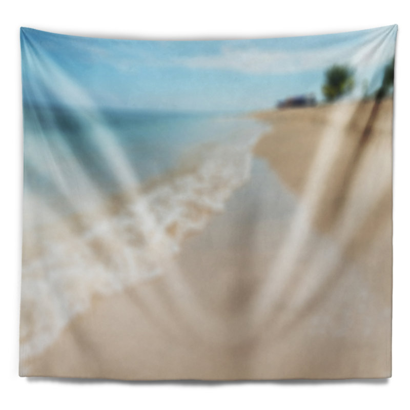 Tapisserie de plage d’ondulations tropical island seascape, H 32 po x l 39 po