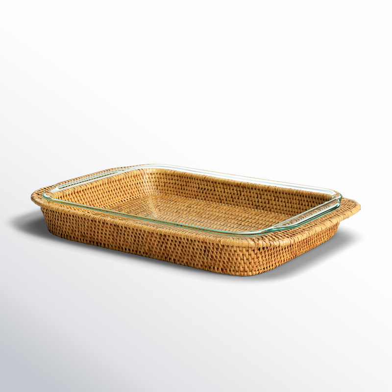 Plat de cuisson en rotin Camden, Brun miel, H 2 po x l 13 po x P 9 po