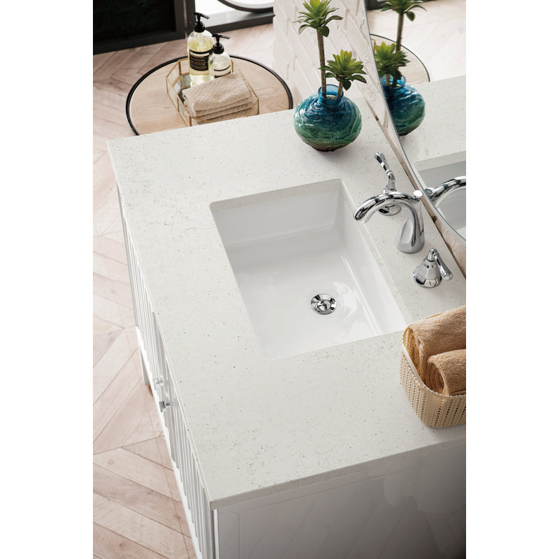 Athens 36'' W Single Vanity, Lime Delight, 8" Widespread, Glossy White