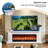78.74"White Solid Wood Simulated Flame TV Cabinet Heating Electric Fireplace-669473655