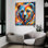  «Bear Portrait Abstract» par Rey Klimt, art mural en verre acrylique, 24 po x 24 po