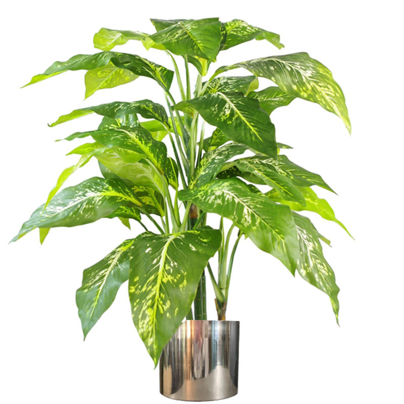 100cm Faux Tree in Metal Planter, Silver