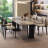 Simple Rectangular Natural Marble Dining Table Set-105491831