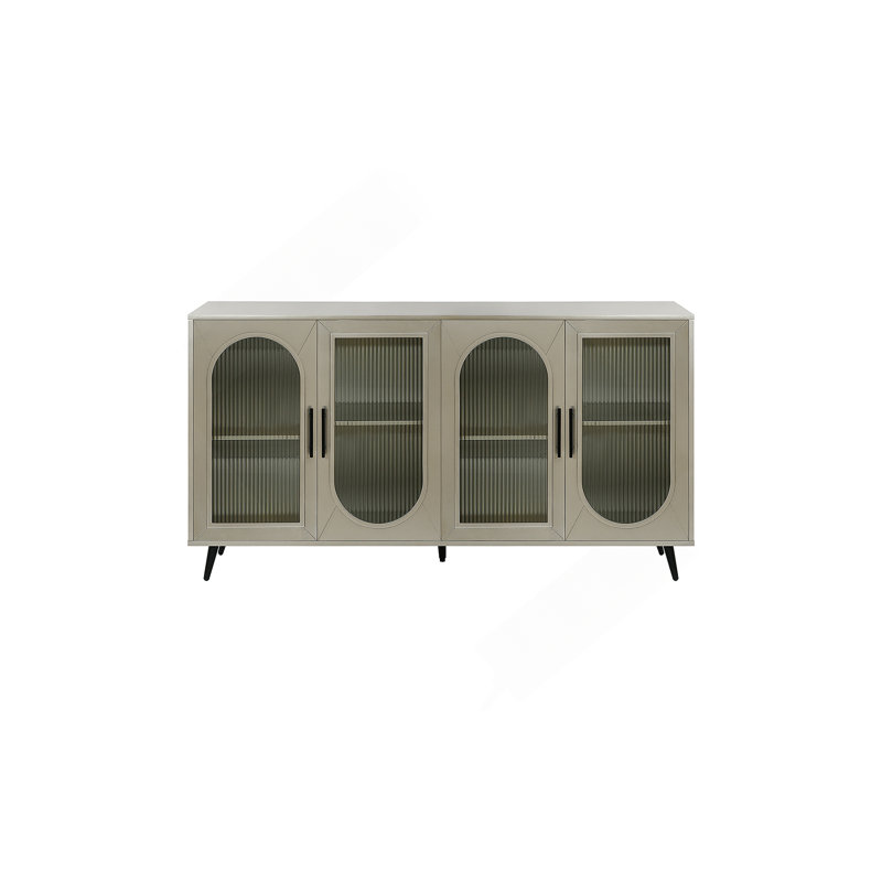 Meuble télé pour téléviseur de 65 pouces et plus, meuble télé en bois avec armoire de rangement et tablettes réglables