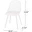Ensemble de 4 chaises de jardin Lily Chairs, en polypropylène blanc résistant aux intempéries, profondeur 45,7 cm, largeur 54,6 cm, hauteur 84,3 cm, poids 4,4 kg, structure stable et design confortable. Siège en polypropylène pour un confort moderne.