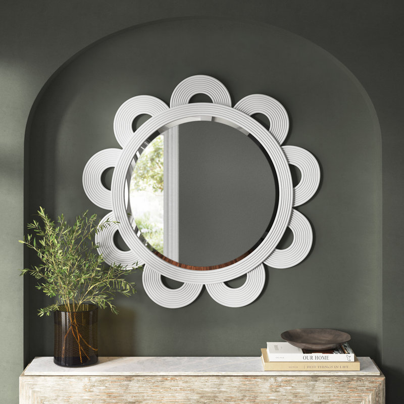 Chambers Rattan Scalloped Wall Mirror