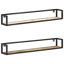 Tablette flottante en bois massif 2 pièces-890583879-890583901