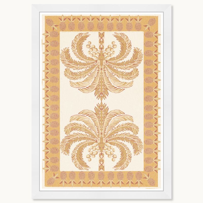 Tapisserie de palmier tropical, Cadre blanc