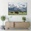 Bison and Buffalo Grazing Teton Bison sur toile-92563189