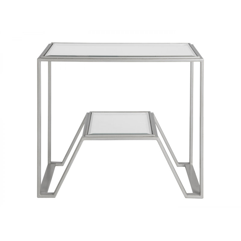 Metal Designs Byron Rectangular End Table, Argento