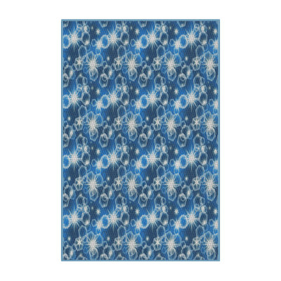 Tapis bleu foncé à motif