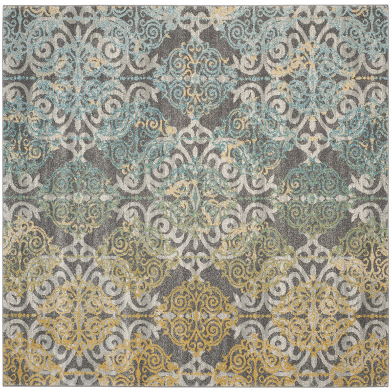 Allard Performance Damask Rug, Square 9'