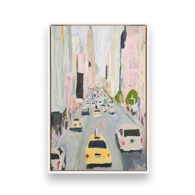 «Look up Fifth Ave I» par Walker Noble, reproduction d'art sur toile, «Floater», reproduction encadrée sans passe-par, Blanc