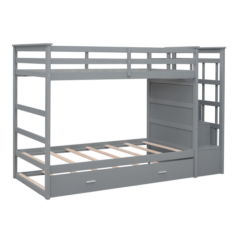 Lit plateforme tapissier Normsman Dove, Gris